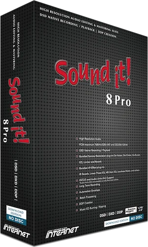 Sound it! 8 Pro - Mac (Download) <br>Audio Editor to record, process & master recordings up to 768kHz / 36-bit - Mac - AU. VST-2, VST-3