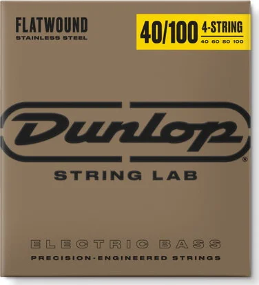 STAINLESS STEEL FLATWOUND BASS STRINGS 40-100