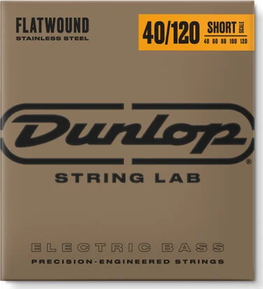 STAINLESS STEEL FLATWOUND SHORT SCALE BASS STRINGS 40-120