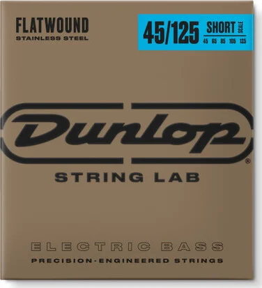 STAINLESS STEEL FLATWOUND SHORT SCALE BASS STRINGS 45-125 | 5-STRING