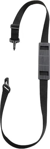 Strap, Shoulder, 1.5" X 53", Adjustable, Metal Clip, No Pad, Black Nylon