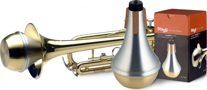 Straight mute for trumpet, with brass bottom
