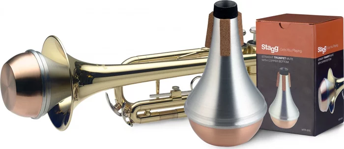 Straight mute for trumpet, with copper bottom