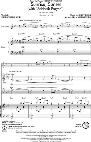 Sunrise, Sunset (with Sabbath Prayer) - (from Fiddler on the Roof)