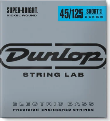 SUPER BRIGHT NICKEL WOUND SHORT SCALE BASS STRINGS 45-125 | 5-STRING SET