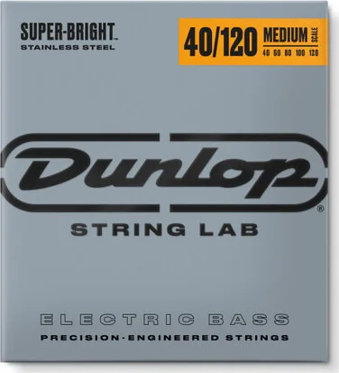 SUPER BRIGHT STAINLESS STEEL MEDIUM SCALE BASS STRINGS 40-120 | 5-STRING