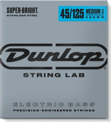 SUPER BRIGHT STAINLESS STEEL MEDIUM SCALE BASS STRINGS 45-125 | 5-STRING