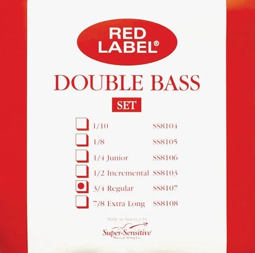 Super Sensitive Red Label 8107 Double Bass String Set 3/4