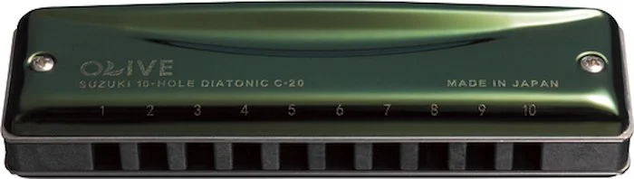 Suzuki C-20-AB Olive Harmonica. Key of Ab