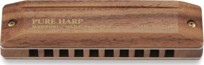 Suzuki MR-550H-AB Koa Pure Harp 10-Hole Diatonic Harmonica Key of Ab