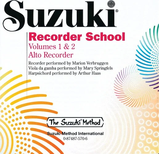 Suzuki Recorder School (Alto Recorder) CD, Volume 1 & 2