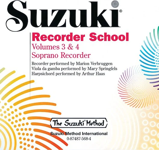 Suzuki Recorder School (Soprano Recorder) CD, Volume 3 & 4