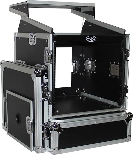 T-10MRLT 10U Rack x 10U Top Mixer DJ Combo Flight Case w/Laptop Shelf & Casters