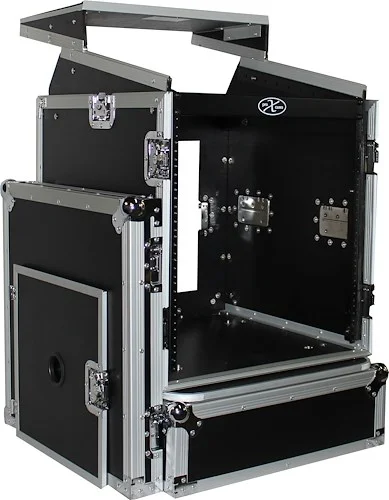 T-12MRLT 12U Rack Front load x 10U Top Mixer DJ Combo Flight Case w/Laptop Shelf & Casters