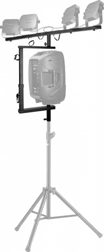 T-bar lighting extension for speaker stand