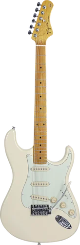 Tagima TG - TW Series TG 530 Electric Guitar in Olympic White, Light Fretboard and Aged White Pickguard