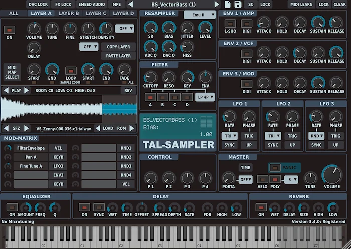 TAL Sampler (Download) <br>Audio plug-ins for macOS, Windows and Linux