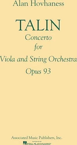 Talin Concerto, Op. 93 - for Viola and String Orchestra