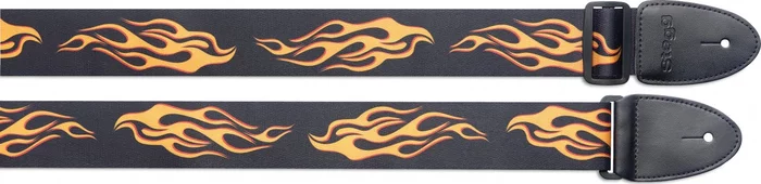 Terylene guitar strap w/ Flame motif