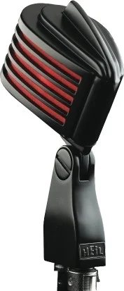 The Fin - Black Body/Red LED - Retro-Styled Dynamic Cardioid Microphone