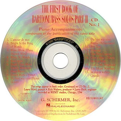 The First Book of Baritone/Bass Solos - Part II