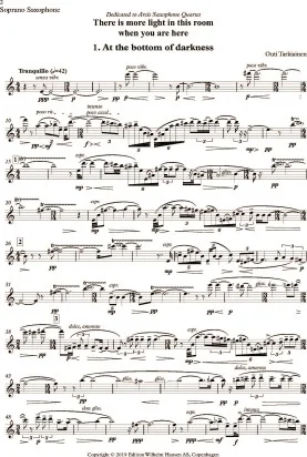 There Is More Light In This Room When You Are Here (Parts) - for Saxophone Quartet