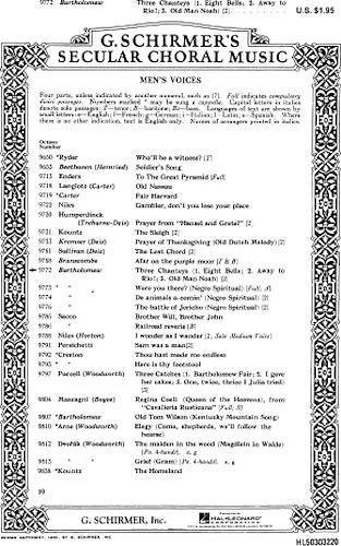 Three Chanteys With Piano  1. 8 Bells, 2. Away To Rio, 3. Old Man Noah