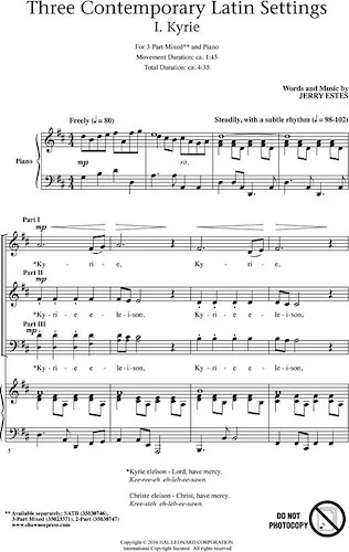 Three Contemporary Latin Settings