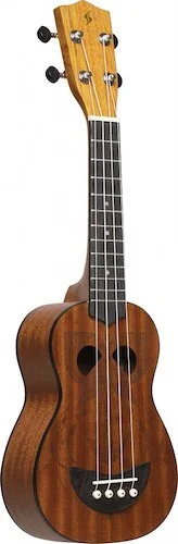Tiki series soprano ukulele with sapele top, Eh finish, with black nylon gigbag