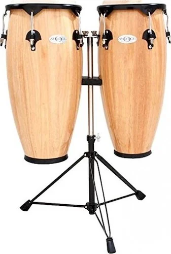 Toca Synergy 10'' and 11'' Congas with Stand Natural Wood Finish