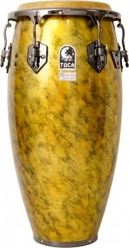 Toca Custom Deluxe Wood Tumba, Sahara Gold Finish with Black Mirror Hardware