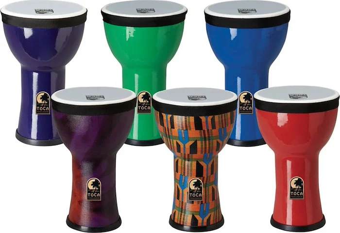 Toca Freestyle 2 Lightweight Doumbek, 6" Head, 10" Tall, PVC Construction with Synthetic Heads. 6 Pa