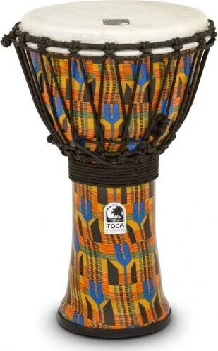 Toca Freestyle Rope Tuned 9” Djembe, Kente Cloth