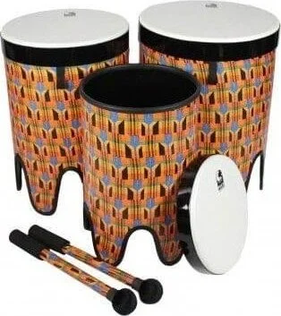 Toca Sympatico Nesting Tom Tom 12" Kente Cloth w/Pretuned Fiber Dot Head