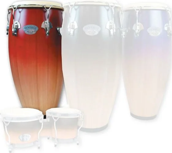 Toca Synergy Deluxe 10" &11" Conga Set, 28" Tall, Chrome Hardware & Basket Stands, Remo Heads, Wine 