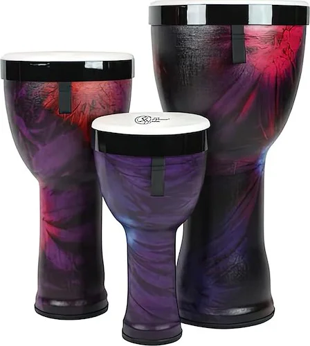 Toca TSSND-3PCWP-FP Set of 12", 10" and 8" Sympatico Nesting Pretuned Head Djembes – Woodstock Purple