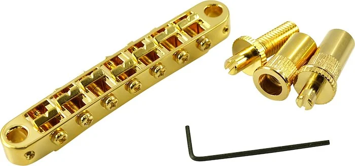 TonePros 7 String Metric Tune-O-Matic Bridge With Large Posts Gold