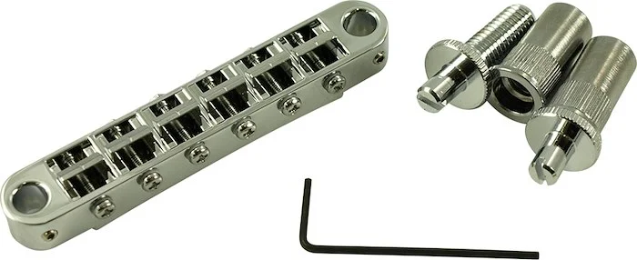 TonePros Metric Tune-O-Matic Bridge With Large Posts And Notched Saddles Chrome
