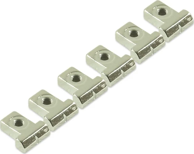 TonePros Replacement TP6 Chrome Saddle Set With Wire Retainer Clips Zinc