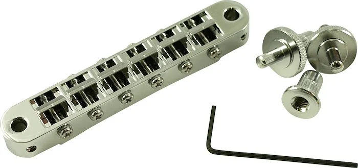 TonePros Standard Tune-O-Matic Bridge With Small Posts And Notched Saddles Chrome