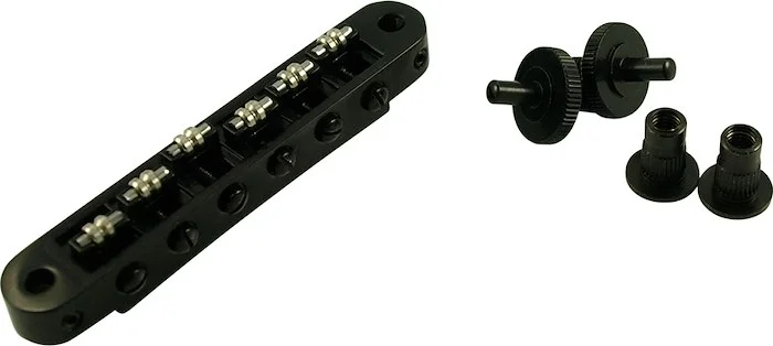 TonePros Standard Tune-O-Matic Bridge With Small Posts And Roller Saddles Black
