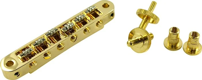 TonePros Standard Tune-O-Matic Bridge With Small Posts And Roller Saddles Gold