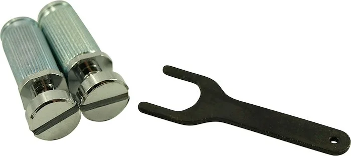 TonePros US Thread Locking Steel Stud Set For Vintage Wraparound Bridges Chrome