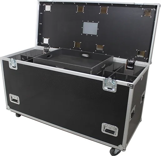 TruckPaX Heavy-Duty Truck Pack Utility Flight Case W-Divider and Tray Kit | W-4" Casters | 1/2 Inch Plywood | 24"X60"X36"