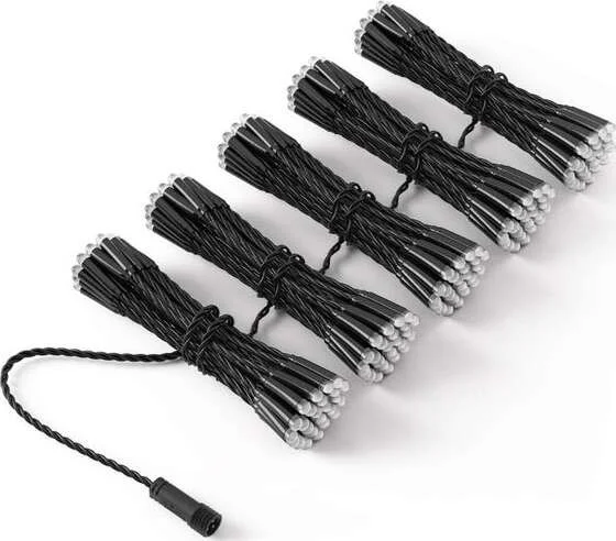 Twinkly Plus - RGBW Modular Curtain with Black Wire - 250 Count - 5 Drops - 50 Lights per Drop - 4" Drop Spacing