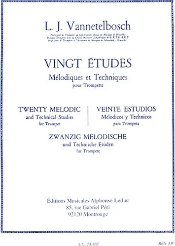 Vingt Etudes Melodiques et Techniques pour Trompette - Twenty Melodic and Technical Studies for Trumpet