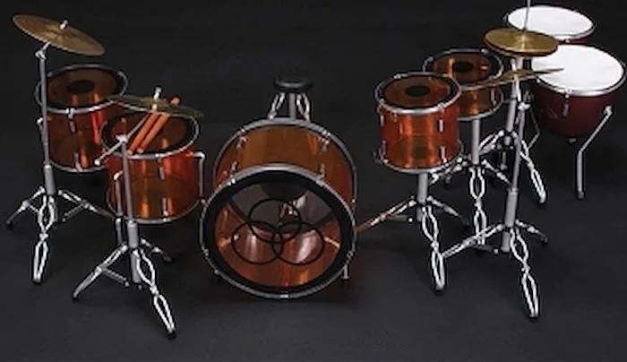 Vistalite Transparent Amber Tribute Zep - Miniature Drum Set Replica