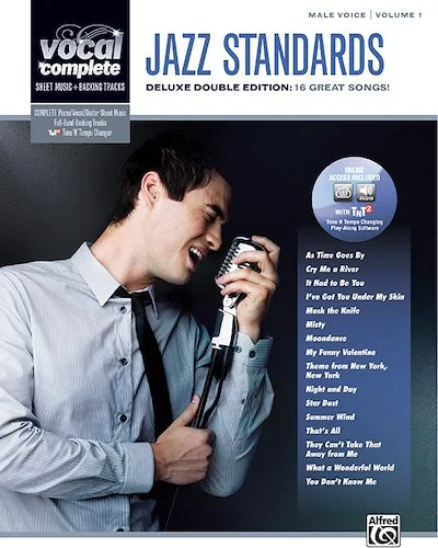 Vocal Complete: Male Voice Jazz Standards: Piano/Vocal Sheet Music with Orchestrated Backing Tracks