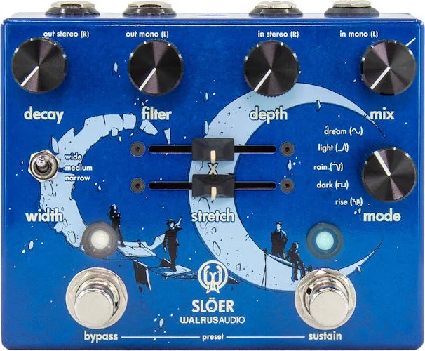 Walrus SLOER Stereo Ambient Reverb Pedal, Blue