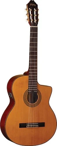 Washburn C64SCE Classical Cutaway Acoustic Guitar. Natural